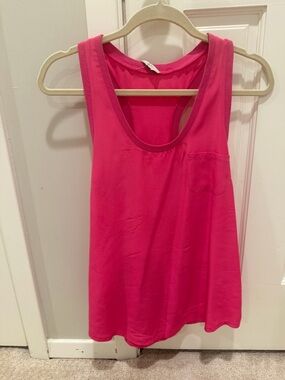 Joie Hot Pink Scoop Neck Tank with Chest Pocket